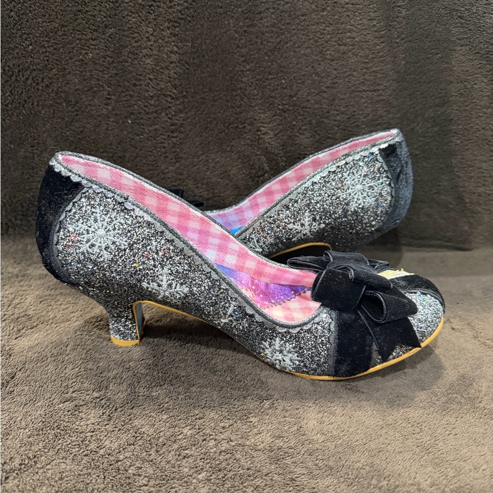 Irregular Choice silver and black glitter shoes - Picture 6 of 7